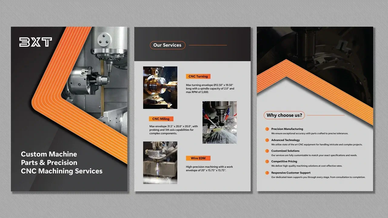 Brochure & Visiting card design work for an engineering company
