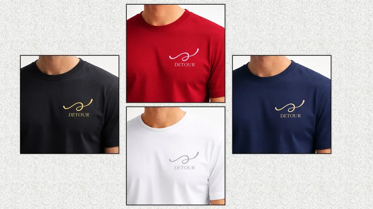 Logo design mockup on a t-shirt for a fashion brand